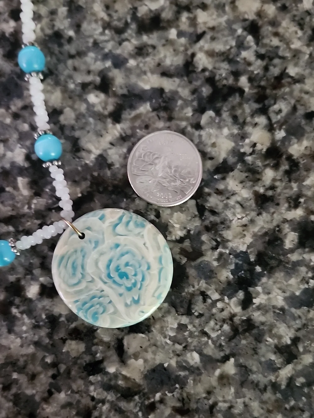 Handcrafted Turquoise Floral Pendant Necklace